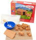 Teifoc ® bouwdoos – hondenhok bouwset – 17 onderdelen – echte mini bakstenen met cement, kom en troffel – bouwpakket voor kinderen vanaf 6 jaar