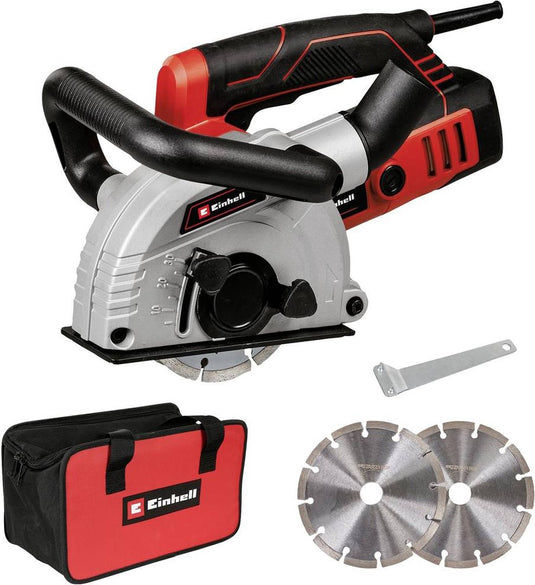 Einhell muurfrees te-ma 1500 - 1500 w - ø125 mm - groefdiepte 5-30 mm - groefbreedte 8-30 mm - stofafzuiging - incl. 2x diamantslijpschijven