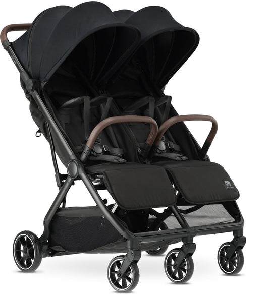 Deryan luxe rolo x2 v2 duo buggy - compacte dubbele buggy - zwart