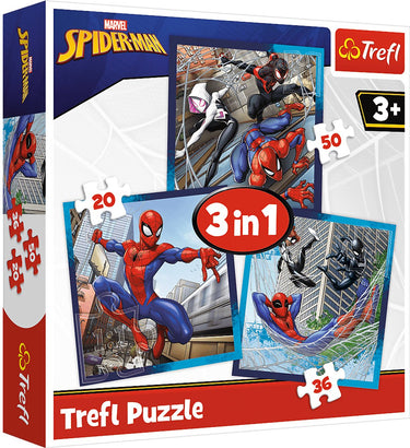 Trefl puzzel 3in1 spider-man - disney marvel kinderpuzzel karton.