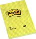 Quantore memoblok post-it 662 102x152mm ruit geel