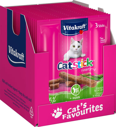 Vitakraft cat stick kip en kattengras - 20x3 stuks (60 stuks)