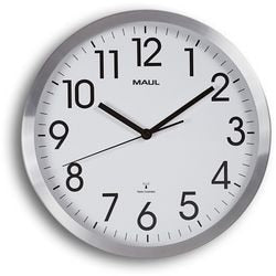 Wandklok maul maulmove radiogestuurd wit, zilver