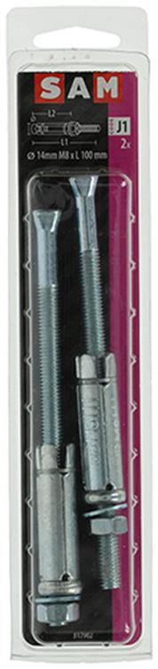 Load image into Gallery viewer, Mack 1019940 - keilbout met draadst. verzinkt2 st m8 x 100 mm | 5 stuks
