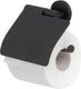 Tiger noon - wc rolhouder met klep - toiletrolhouder - zonder boren - boren of lijmen - zwart