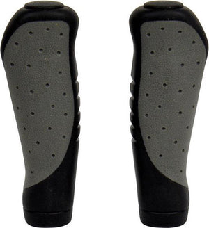 Dresco fietshandvatten ergo grip ca. 10 cm rubber zwart grijs per set