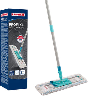 Leifheit profi vloerwisser xl cotton plus - 42 cm wisbreedte - 146 cm werkhoogte - 360° draaibare scharnier - click system