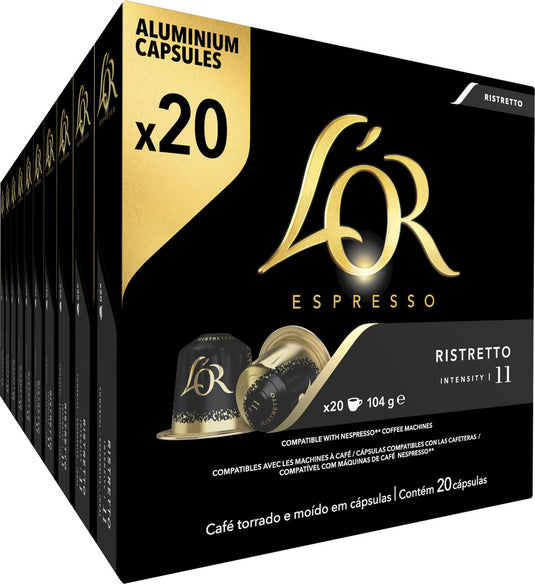 L'or espresso ristretto koffiecups - intensiteit 11 12 - 10 x 20 capsules