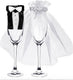 Party-decoration drinkglas kleding bruidspaar