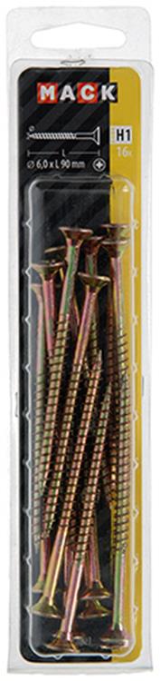 Load image into Gallery viewer, Mack 1017997 - spaanplaatschroef vz kop geelverz. 16st 6,0 x 90 mm | 5 stuks
