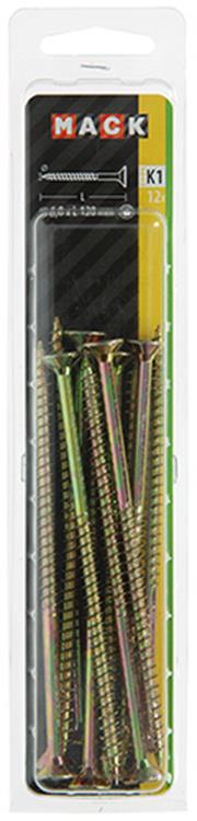 Load image into Gallery viewer, Mack 1018030 - spaanplschr.vzkop-zelfb. geelverz. 12 st 6,0 x 120 mm | 5 stuks
