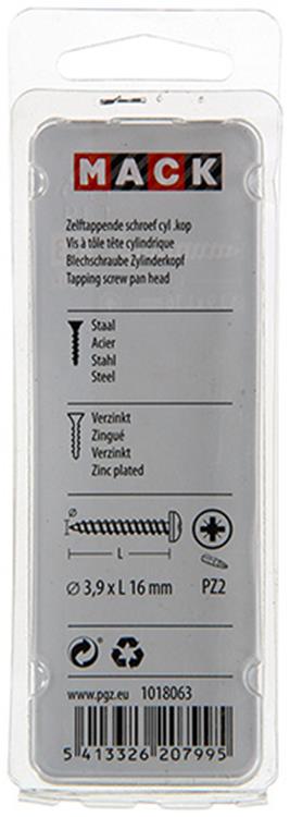 Load image into Gallery viewer, Mack 1018063 - zelftappende schroef cylkop verz. 60 st 3,9 x 16 mm | 5 stuks
