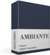 Ambiante cotton uni topper hoeslaken - eenpersoons - dark blue