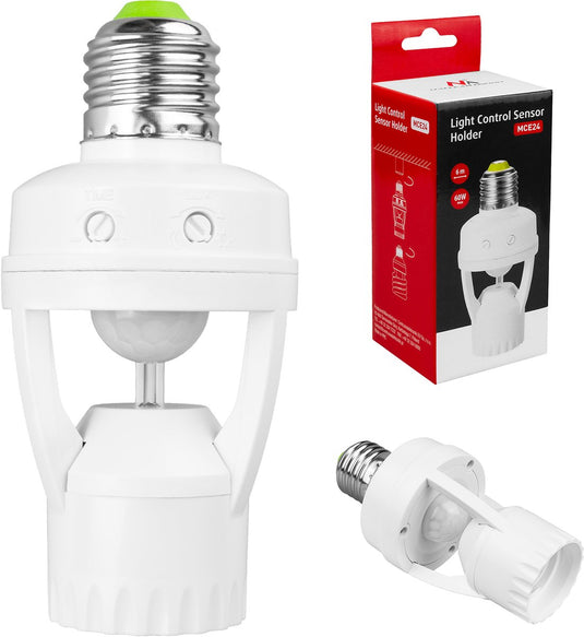 Maclean mce24 - lampfitting met bewegings- en schemersensor - 360°