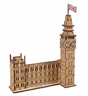 Ugears big ben houten 3d model bouwpakket - iconische architectuur - 63 onderdelen