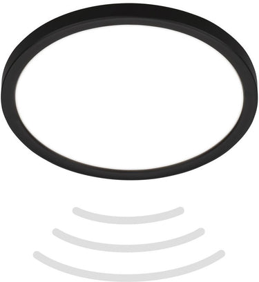 B.k.licht move - led badkamerverlichting - plafondlamp met bewegingsmelder - plafonniere met indirect licht - ø24 cm - zwart