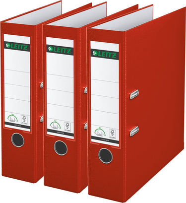 Leitz 180° ordner pp a4 - rugbreedte van 80mm - voordeelverpakking (3 stuks) - rood