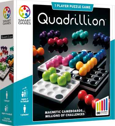 Smartgames quadrillion - magnetisch 2d logisch denkspel - oneindig aantal puzzeluitdagingen - flexibele breinbreker solospel - vanaf 7 jaar