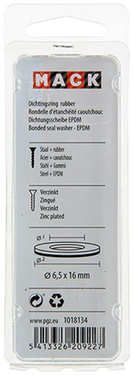Load image into Gallery viewer, Mack 1018134 - dichtingsring rubber verzinkt 40 st 6,5 x 16 mm | 5 stuks
