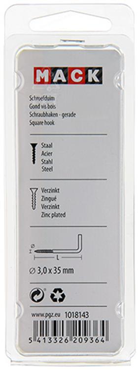Mack 1018143 - schroefduim staal verzinkt 48 st 3,0 x 35 mm | 5 stuks