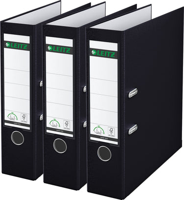 Leitz 180° ordner pp a4 - rugbreedte van 80mm - voordeelverpakking (3 stuks) - zwart