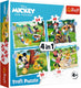Trefl mickey mouse 4-in-1 puzzel - 207 stukjes - vanaf 3 jaar