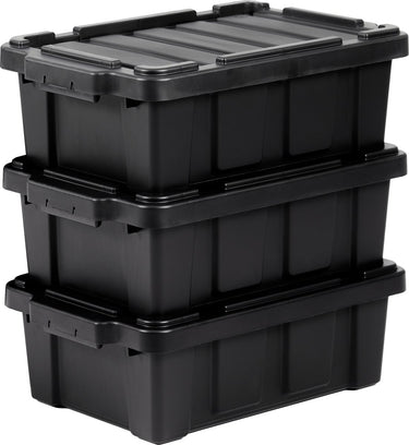 Iris powerbox robuust opbergbox - 12,5l - 100% recycled kunststof - zwart - set van 3
