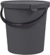 Plast team berry 5l emmer met deksel en handvat, donkergrijs