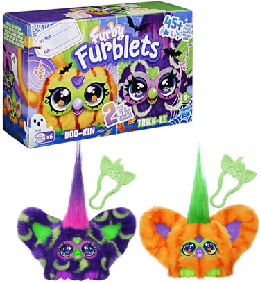 Furby furblets trick-ee en boo-kin, herfsteditie, duopack elektronische miniknuffeldieren voor meisjes en jongens van 6+
