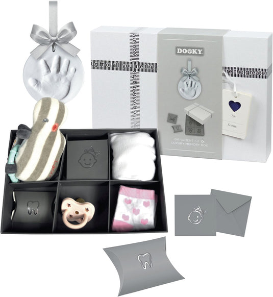Dooky ornament kit – baby hand- en voetafdruk in klei met memory box – huidvriendelijk eenvoudig te maken – kraam- of cadeau geschenk