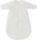 Jollein baby slaapzak winter met afritsbare mouw 90cm - rond - rib ivory - winterslaapzak