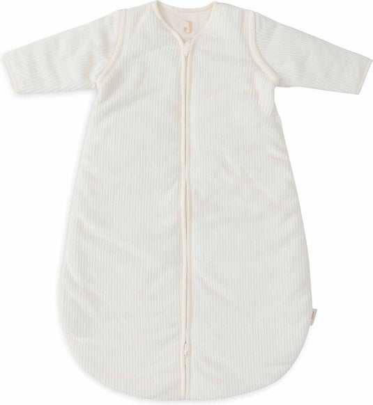 Jollein baby slaapzak winter met afritsbare mouw 70cm - rond - rib ivory - winterslaapzak