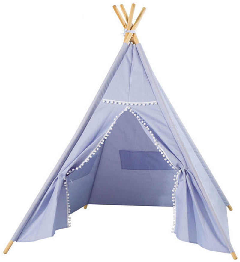 Afbeelding laden in galerijviewer, Luxe tipi tent blauw met lichtjes, 128cm
