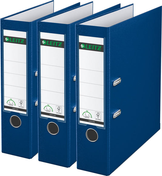 Leitz 180° ordner pp a4 - rugbreedte van 80mm - voordeelverpakking (3 stuks) - blauw