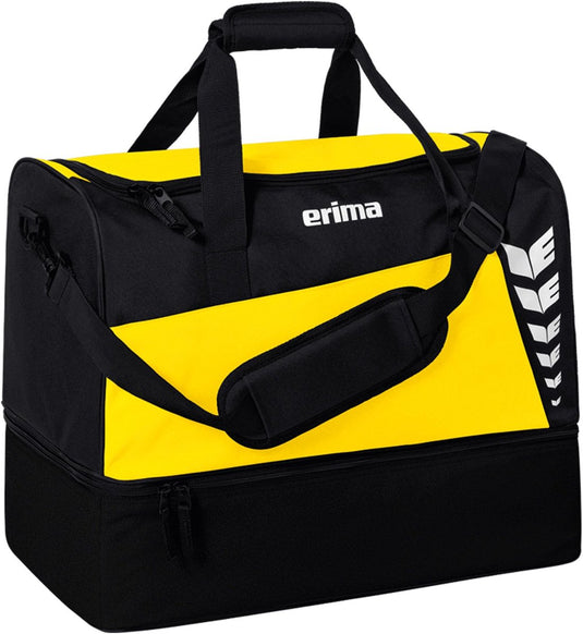 Erima six wings (large) sporttas met bodemvak - geel zwart | maat: l