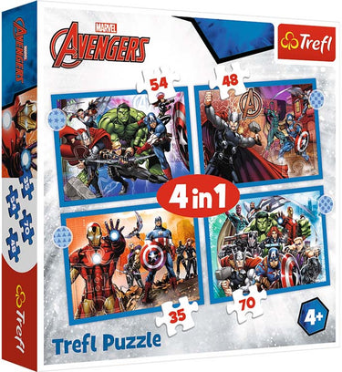 Trefl puzzel avengers 4-in-1 - disney marvel superhelden kinderpuzzel.