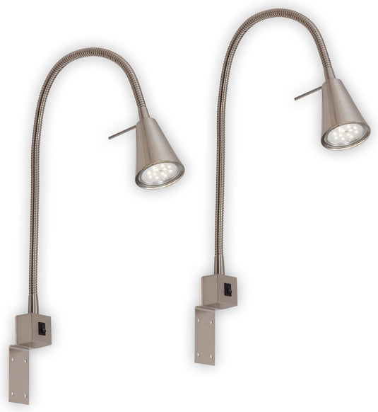 Briloner tuso - set van 2 wandlampen - bedlampen - incl. warm wit licht 3.000 k - gu10 - mat nikkel - metaal - 40.3 x 21.7 x 5.8 cm