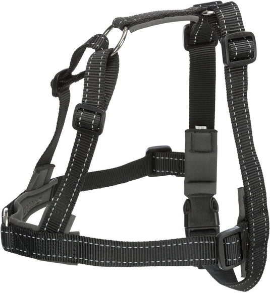 Trixie hondentuig - verstelbaar neopreen zwart 65-105x2.5cm - trainingstuig met reflecterende elementen