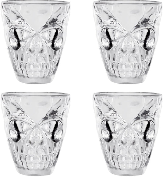 Boland - set 4 plastic shotglaasjes schedel - horror - horror