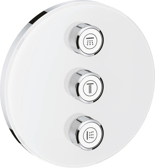 Grohe grohtherm smartcontrol - drievoudig opbouwdeel - volume (stopkraan) - rond - wit