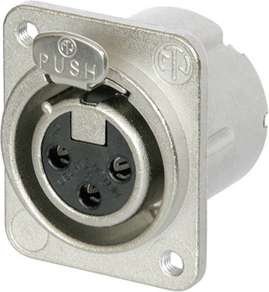 Neutrik nc3fd-lx-m3 xlr-connector flensbus, contacten recht aantal polen: 3 zilver 1 stuk(s)