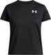 Under armour ua tech ssc-blk meisjes sportshirt - zwart - wit