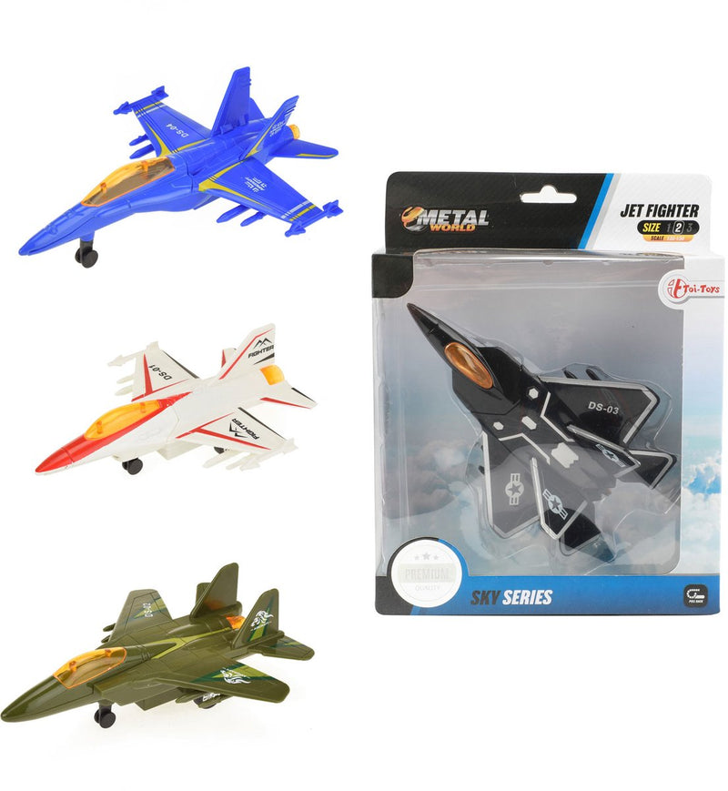 Load image into Gallery viewer, Toi-toys toi toys metal pullback vliegtuig (1 stuk) assorti
