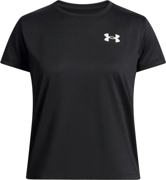 Under armour ua tech ssc-blk meisjes sportshirt - zwart - wit 122