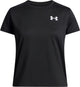 Under armour ua tech ssc-blk meisjes sportshirt - zwart - wit 122