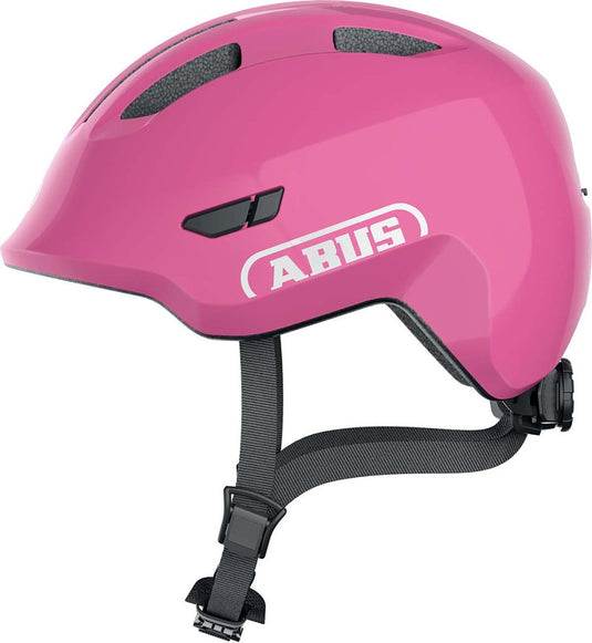 Abus fietshelm smiley 3.0 shiny pink s - 45-50 cm - pink - geschikt voor gebruik op kinderfietsen - 220 g