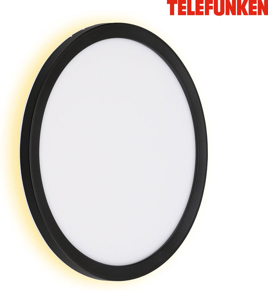 Telefunken - nizza - led-buitenlamp, 4000k, ip44, 15w, zwart, kunststof, ø28 cm