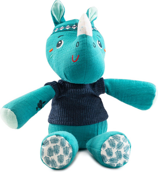 Lilliputiens - knuffel in geschenkdoos marius de neushoorn - knuffel gemaakt van organisch katoen - geschikt vanaf 3 maanden