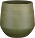 Mica decorations plantenpot - terracotta - donkergroen relief - d24 h23 cm - bloempot