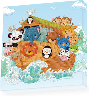Diamond dotz - diamond painting set - 28x28cm - dieren - ark van noach